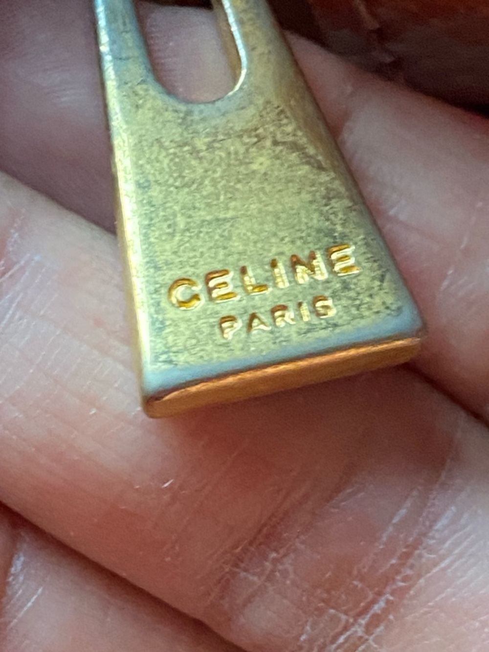 Celine Beige Monogram Satchel with Tan Trim - Picture 8 of 16